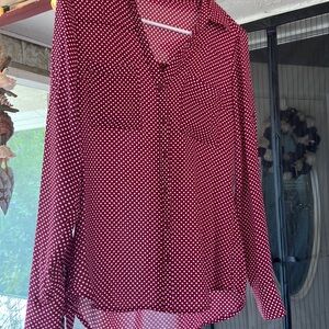 Express polka dot long sleeve shirt